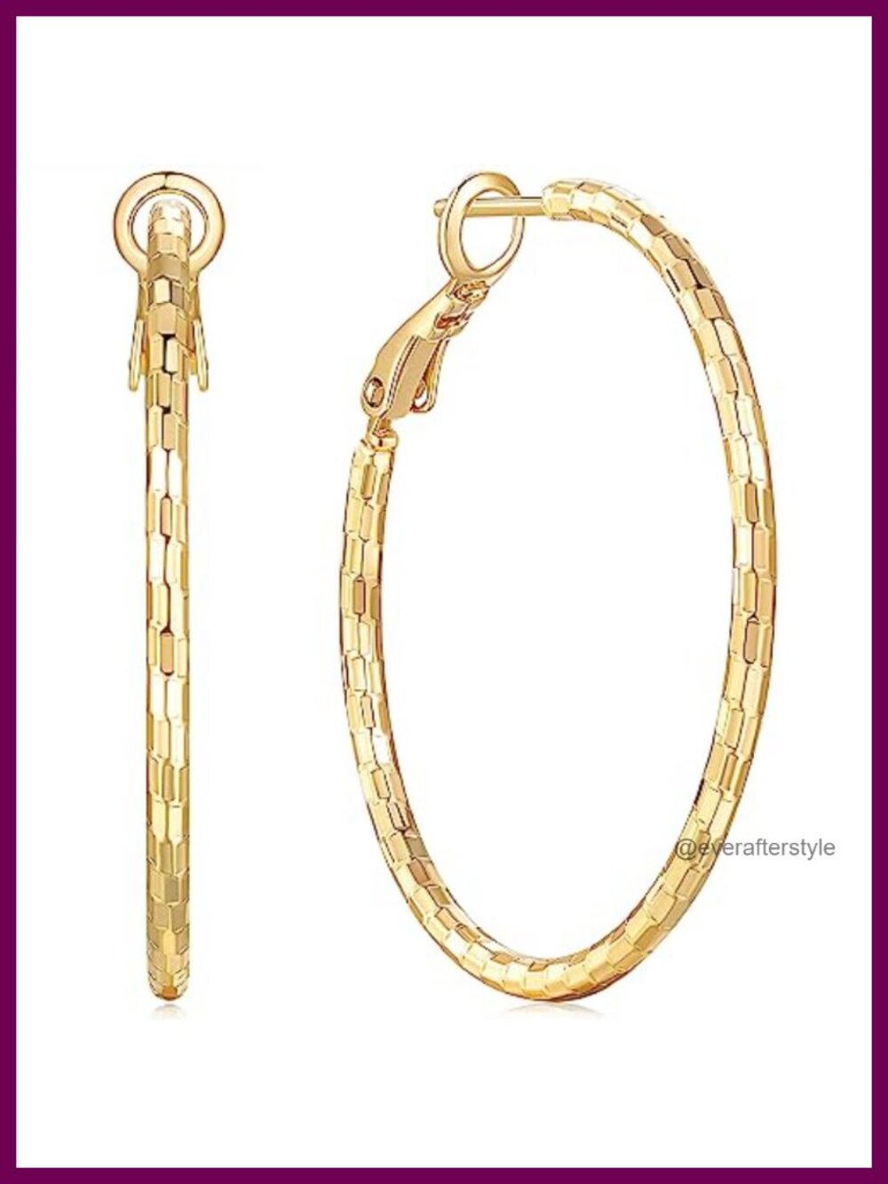 14K Gold Plated Large Hoop Earrings for Women Hypoallergenic Trendy